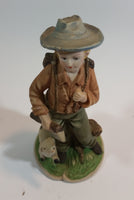 Vintage 1960s Ardco Taiwan Porcelain Bisque Female Woodsman with Dog Figurine - Treasure Valley Antiques & Collectibles