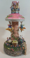 Easter Bunny Rabbit Themed 12" Tall Musical Revolving Carousel Decorative Ornament