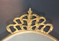 19th Century Gold Gilt Oval Crown Top Mirror - Treasure Valley Antiques & Collectibles
