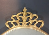 19th Century Gold Gilt Oval Crown Top Mirror - Treasure Valley Antiques & Collectibles