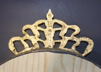 19th Century Gold Gilt Oval Crown Top Mirror - Treasure Valley Antiques & Collectibles