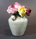 Vintage Aynsley Porcelain Floral China Mixed Rose Bouquet Vase Made in England - Treasure Valley Antiques & Collectibles