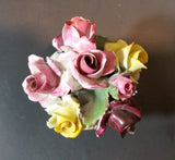 Vintage Aynsley Porcelain Floral China Mixed Rose Bouquet Vase Made in England - Treasure Valley Antiques & Collectibles