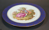 1970s Limoges France Fragonard 402 B Blue Collectible Plate - 9 1/2" - Treasure Valley Antiques & Collectibles