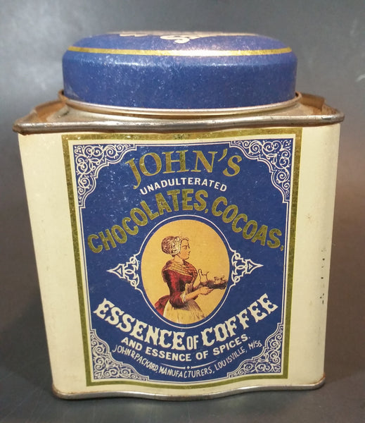 Vintage John's Unadulterated Chocolates, Cocoas Tin - Treasure Valley Antiques & Collectibles