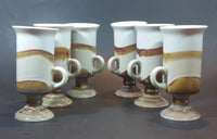 1970s Japanese Hand-painted Otagiri Stoneware Pedestal Coffee Mug Set of 6 - Treasure Valley Antiques & Collectibles