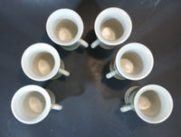 1970s Japanese Hand-painted Otagiri Stoneware Pedestal Coffee Mug Set of 6 - Treasure Valley Antiques & Collectibles