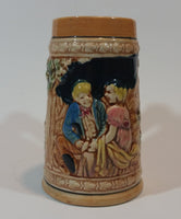 1950s German Oktoberfest Beer Stein Woman and Man Sitting - Japan 5 3/8" Tall - Treasure Valley Antiques & Collectibles