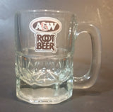 1970s A & W Root Beer Logo 4 1/8" Clear Glass Mug - Treasure Valley Antiques & Collectibles