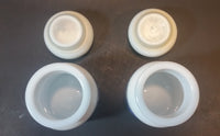 Vintage 1960s Belgium Milk Glass Apothecary Spice Jar Lidded Containers Set of 2 - Treasure Valley Antiques & Collectibles