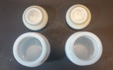 Vintage 1960s Belgium Milk Glass Apothecary Spice Jar Lidded Containers Set of 2 - Treasure Valley Antiques & Collectibles