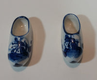 Vintage Delft Blue Miniature Hand Painted Porcelain Windmill Shoes Numbered 055 - Treasure Valley Antiques & Collectibles