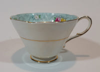 1930s Paragon Evangeline Aqua Blue Pattern Teacup and Saucer - Treasure Valley Antiques & Collectibles