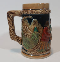 Early 1950s Gift Craft Japan Drinking Bavarian Friends Porcelain Stein Numbered 384 - Treasure Valley Antiques & Collectibles