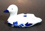 Vintage Hand Painted Delft Blue Duck Bird Porcelain Figurine - Treasure Valley Antiques & Collectibles