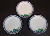 1930s Handpainted Noritake Lustreware Set of 3 Blue Floral Saucer Plates - Japan - Treasure Valley Antiques & Collectibles