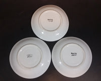 1930s Handpainted Noritake Lustreware Set of 3 Blue Floral Saucer Plates - Japan - Treasure Valley Antiques & Collectibles