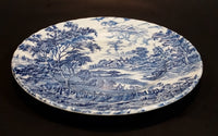 1960s Ridgway Ironstone "Meadowsweet" Blue and White 9 3/4" Dinner Plate