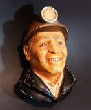 1990 Bossons Legend Products Chalkware Miner Face Wall Decor - Treasure Valley Antiques & Collectibles