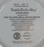 1994 Bradex Thomas Kinkade Wish You Were Here "End of a Perfect Day" Limited Edition Collector Plate