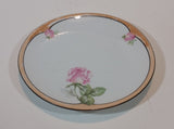 1920s German Lustreware Peach Trim Pink Floral Roses Decor 6 1/2" Plate - Treasure Valley Antiques & Collectibles