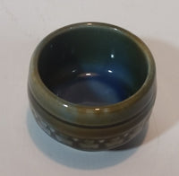 1960s Wade Irish Porcelain Shamrock Green Blue Glazed Sugar Bowl