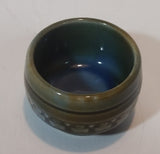 1960s Wade Irish Porcelain Shamrock Green Blue Glazed Sugar Bowl