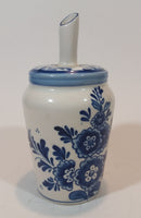 Vintage Delft Blue Sugar Pourer with Dutch Windmill and Flower Scenery - Treasure Valley Antiques & Collectibles