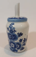 Vintage Delft Blue Sugar Pourer with Dutch Windmill and Flower Scenery - Treasure Valley Antiques & Collectibles