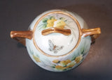 1920s Nippon - Japan Hand Painted Butterflies and Yellow Flowers Sugar Bowl - Treasure Valley Antiques & Collectibles