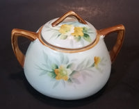 1920s Nippon - Japan Hand Painted Butterflies and Yellow Flowers Sugar Bowl - Treasure Valley Antiques & Collectibles