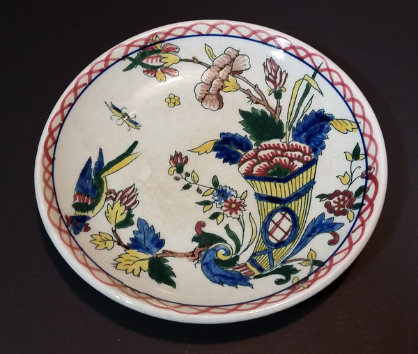 Antique 1870s GIEN Rouen Faience Collection "Horn of Plenty " with a Bird 4 3/4" Plate - Treasure Valley Antiques & Collectibles