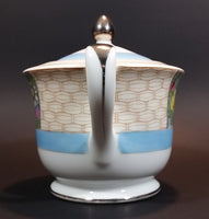 Antique 1918-1921 Noritake Morimura Bros. Handpainted Japan Blue Trim With Flowers Sugar Bowl - Treasure Valley Antiques & Collectibles