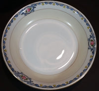 1925 Noritake Made in Japan Blue Floral Bells Pink Rose Gold Trim Creamer with Eight 5 1/4" Bowls - Treasure Valley Antiques & Collectibles