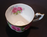 Early 1950s Queen Ann Fine Bone China England Pink Roses Flower Decor Gold Gilt Teacup Pattern Number 4673 - Treasure Valley Antiques & Collectibles