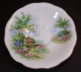 1950-1959 Queen Anne Fine Bone China England "Tudor Cottage" Teacup Saucer - Treasure Valley Antiques & Collectibles