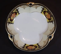 Antique 1918 Noritake Morimura Handpainted Made In Japan Candy Nut Serving Triple Handled Dish Bowl - Treasure Valley Antiques & Collectibles