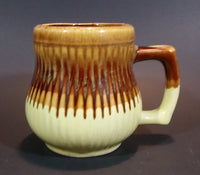 1970s Brown and Light Yellow Drip Glaze Mug Cup - Made in Taiwan - Treasure Valley Antiques & Collectibles