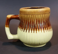 1970s Brown and Light Yellow Drip Glaze Mug Cup - Made in Taiwan - Treasure Valley Antiques & Collectibles