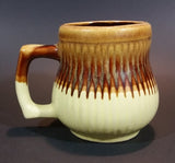 1970s Brown and Light Yellow Drip Glaze Mug Cup - Made in Taiwan - Treasure Valley Antiques & Collectibles