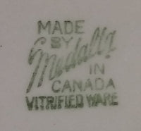 Rare Set of 4 White Medalta Hotel China 9 1/4" Plates  (3x 1937-1943) (1x Vitrified 1937-1949) - Treasure Valley Antiques & Collectibles