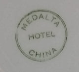 Rare Set of 4 White Medalta Hotel China 9 1/4" Plates  (3x 1937-1943) (1x Vitrified 1937-1949) - Treasure Valley Antiques & Collectibles