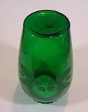 Vintage 1950s Anchor Hocking Emerald Green Etched Flower and Leaves Glass Vase - Treasure Valley Antiques & Collectibles