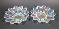 Set of 2 - 1950s Fostoria Carnival Glass Company - Ohio - Clear Rainbow Iridescent Scalloped Celestial Pattern 5 3/4" Plates - Treasure Valley Antiques & Collectibles