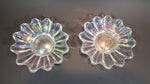 Set of 2 - 1950s Fostoria Carnival Glass Company - Ohio - Clear Rainbow Iridescent Scalloped Celestial Pattern 5 3/4" Plates - Treasure Valley Antiques & Collectibles