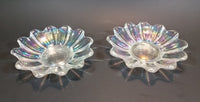 Set of 2 - 1950s Fostoria Carnival Glass Company - Ohio - Clear Rainbow Iridescent Scalloped Celestial Pattern 5 3/4" Plates - Treasure Valley Antiques & Collectibles