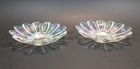Set of 2 - 1950s Fostoria Carnival Glass Company - Ohio - Clear Rainbow Iridescent Scalloped Celestial Pattern 5 3/4" Plates - Treasure Valley Antiques & Collectibles
