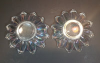 Set of 2 - 1950s Fostoria Carnival Glass Company - Ohio - Clear Rainbow Iridescent Scalloped Celestial Pattern 5 3/4" Plates - Treasure Valley Antiques & Collectibles