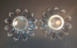 Set of 2 - 1950s Fostoria Carnival Glass Company - Ohio - Clear Rainbow Iridescent Scalloped Celestial Pattern 5 3/4" Plates - Treasure Valley Antiques & Collectibles