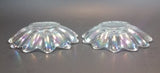 Set of 2 - 1950s Fostoria Carnival Glass Company - Ohio - Clear Rainbow Iridescent Scalloped Celestial Pattern 5 3/4" Plates - Treasure Valley Antiques & Collectibles